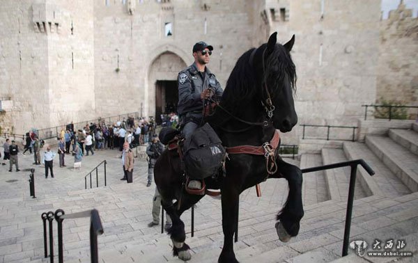 耶路撒冷频现袭击事件 以色列警察骑大马巡逻