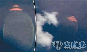 左图为新墨西哥州的疑似UFO图像，右图为得克萨斯州的疑似UFO图像，两个图像极为相似。