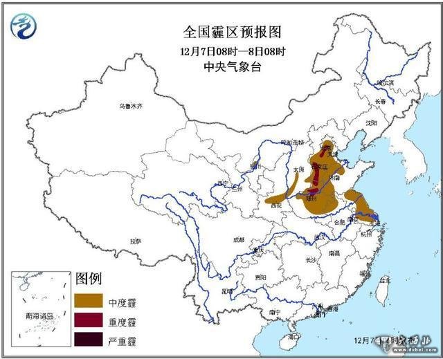 中央气象台发布霾黄色预警和大雾橙色预警(图)